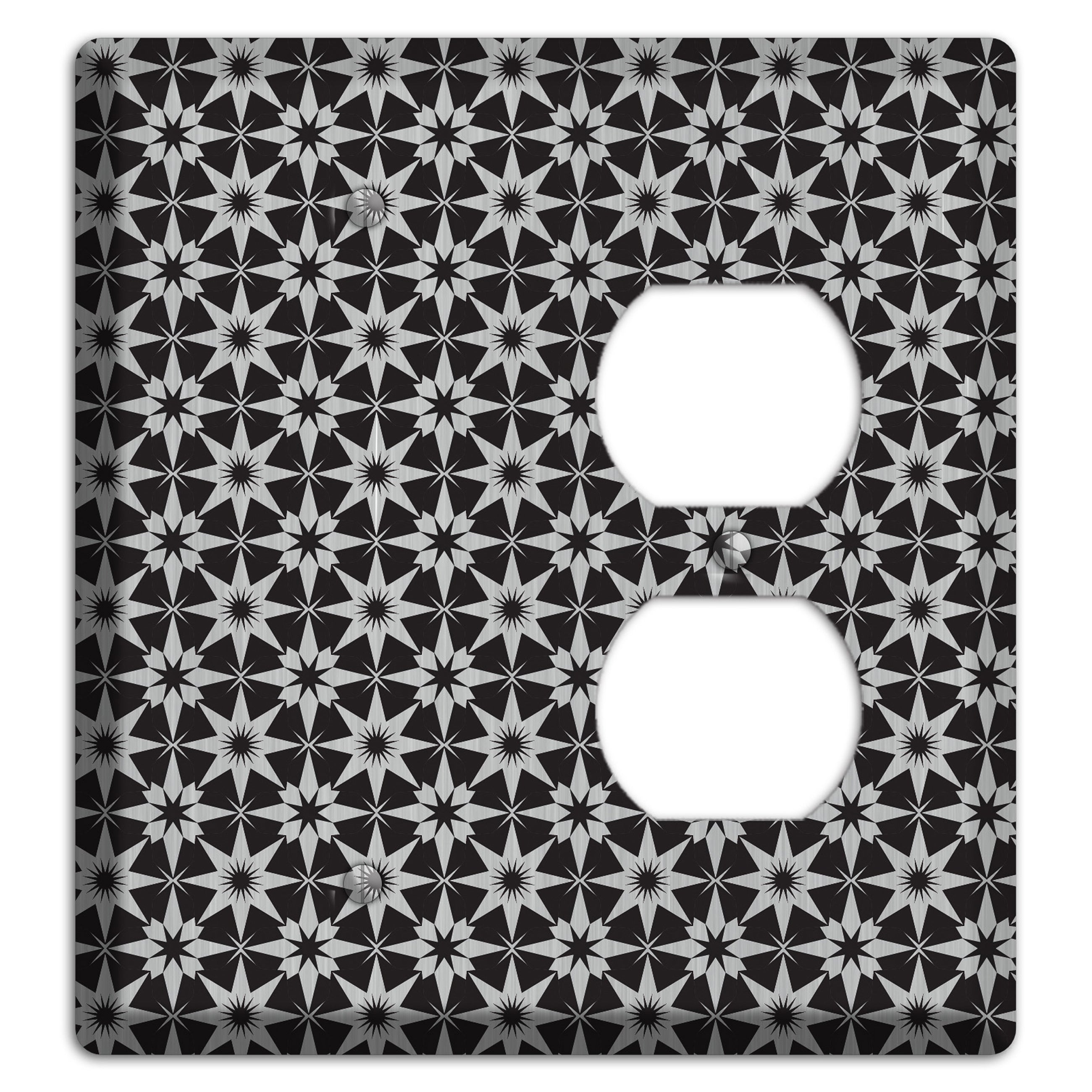 Black with Stainless Foulard Blank / Duplex Wallplate