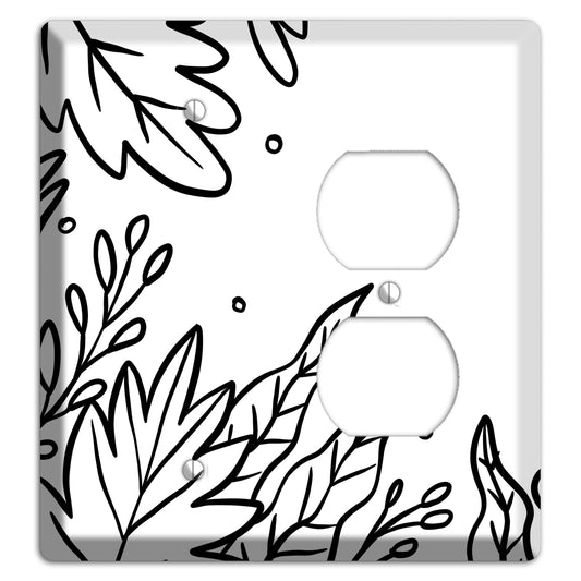 Hand-Drawn Floral 12 Blank / Duplex Wallplate