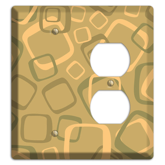 Multi Olive Random Retro Squares Blank / Duplex Wallplate