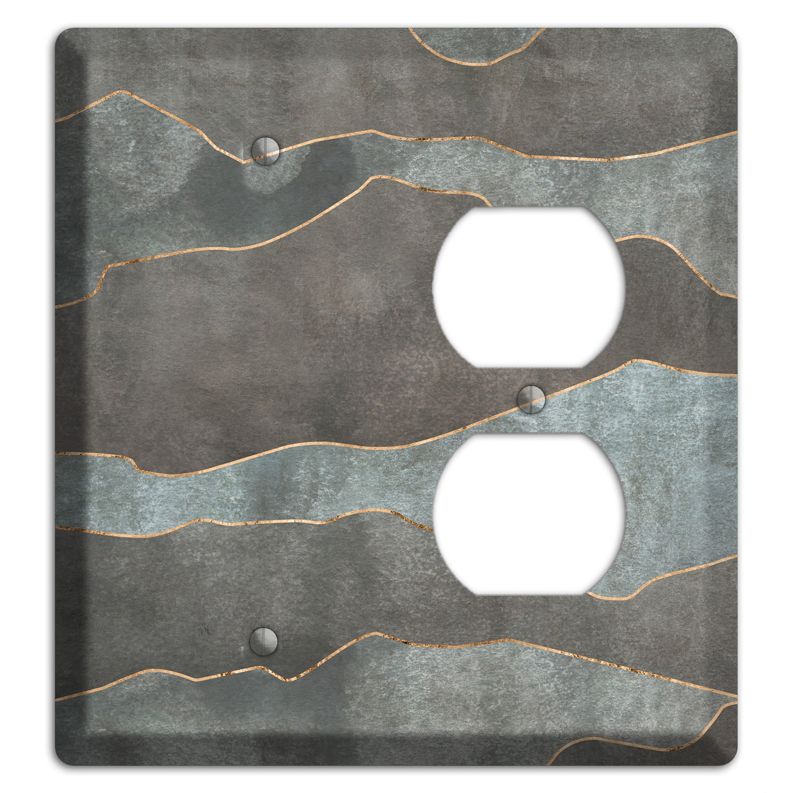 Dusty Blue Mountain Range Blank / Duplex Wallplate