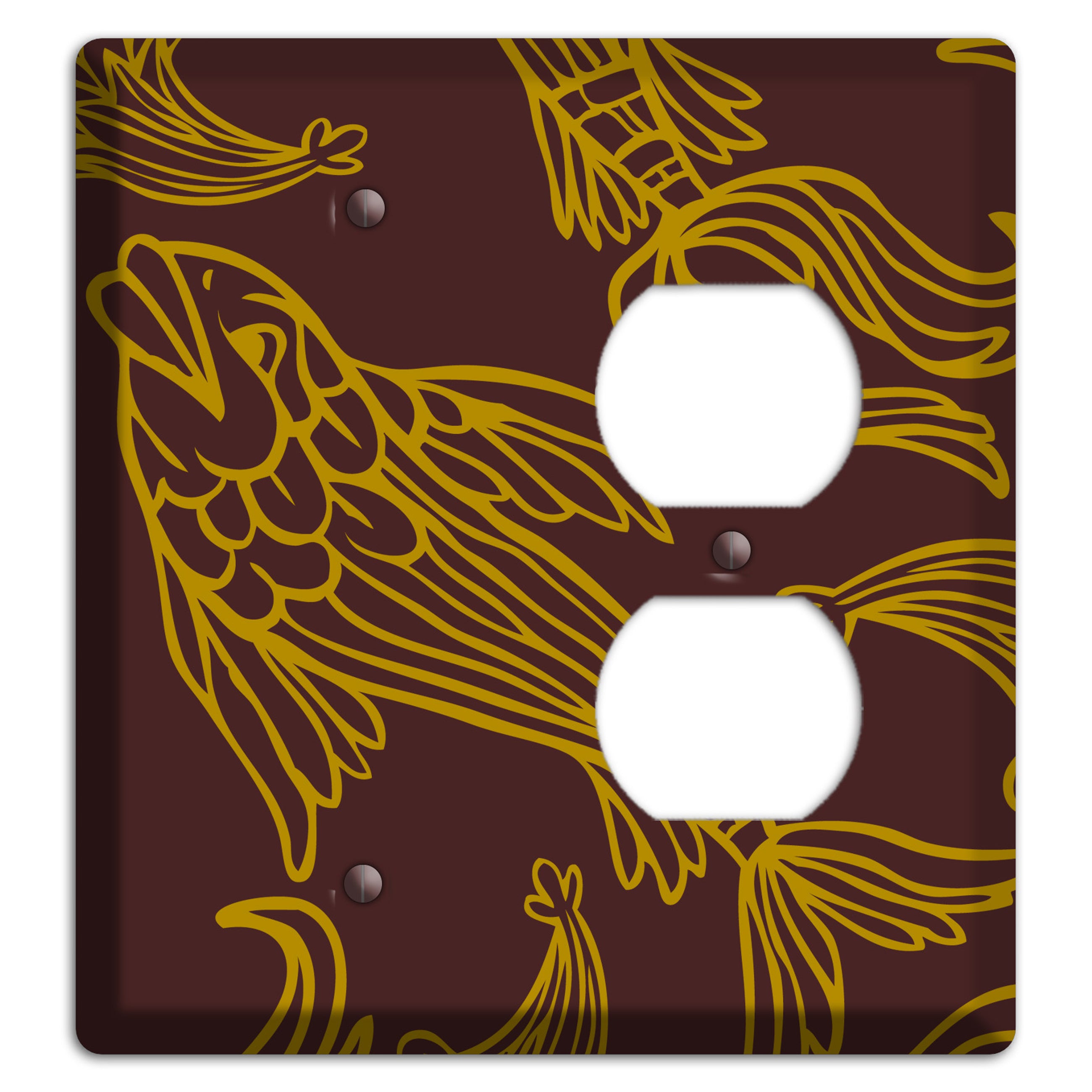 Brown and Beige Koi Blank / Duplex Wallplate