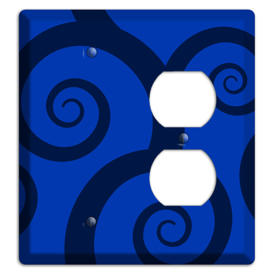 Blue Large Swirl Blank / Duplex Wallplate