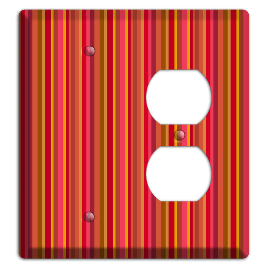 Multi Red Vertical Stripes Blank / Duplex Wallplate