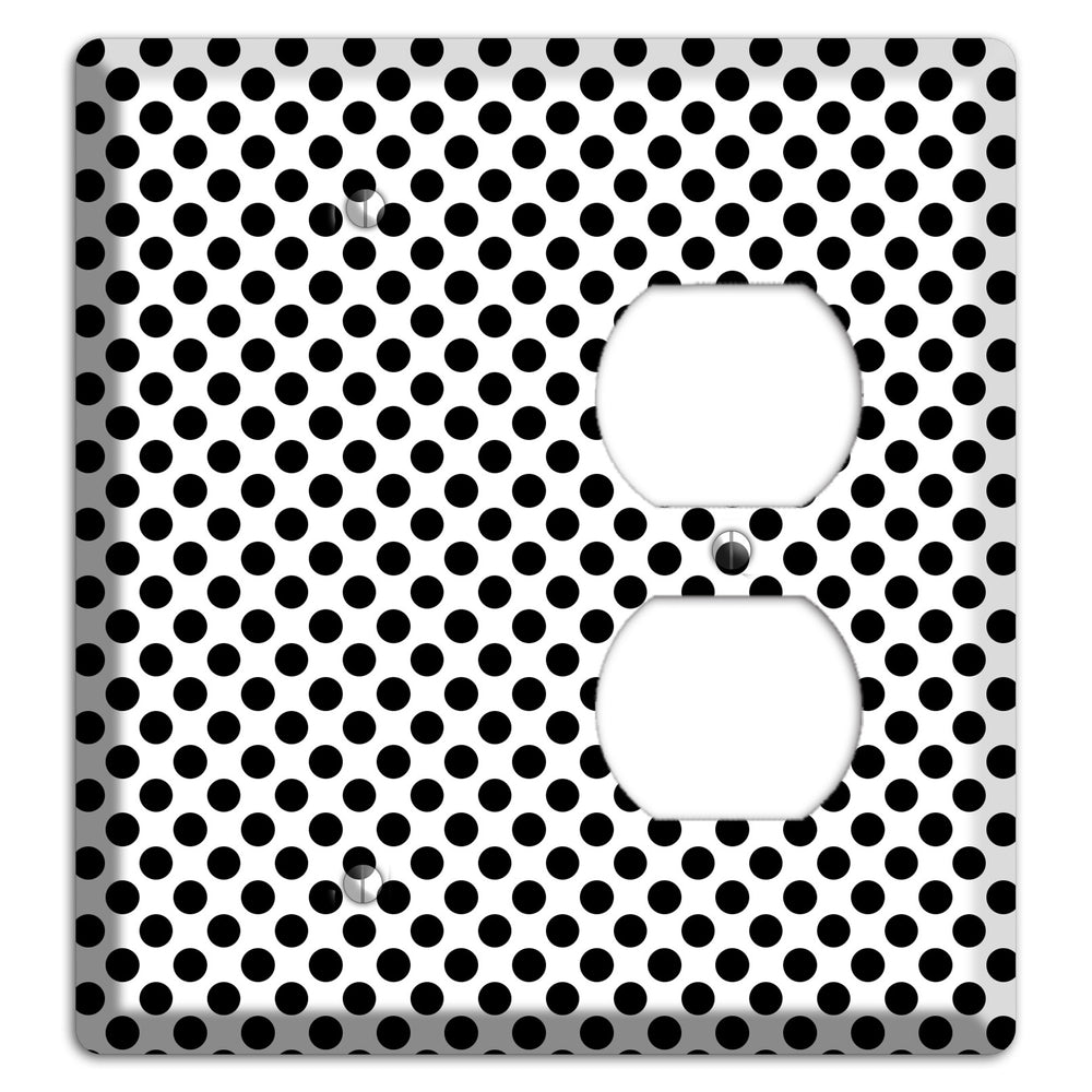 White with Black Packed Small Polka Dots Blank / Duplex Wallplate
