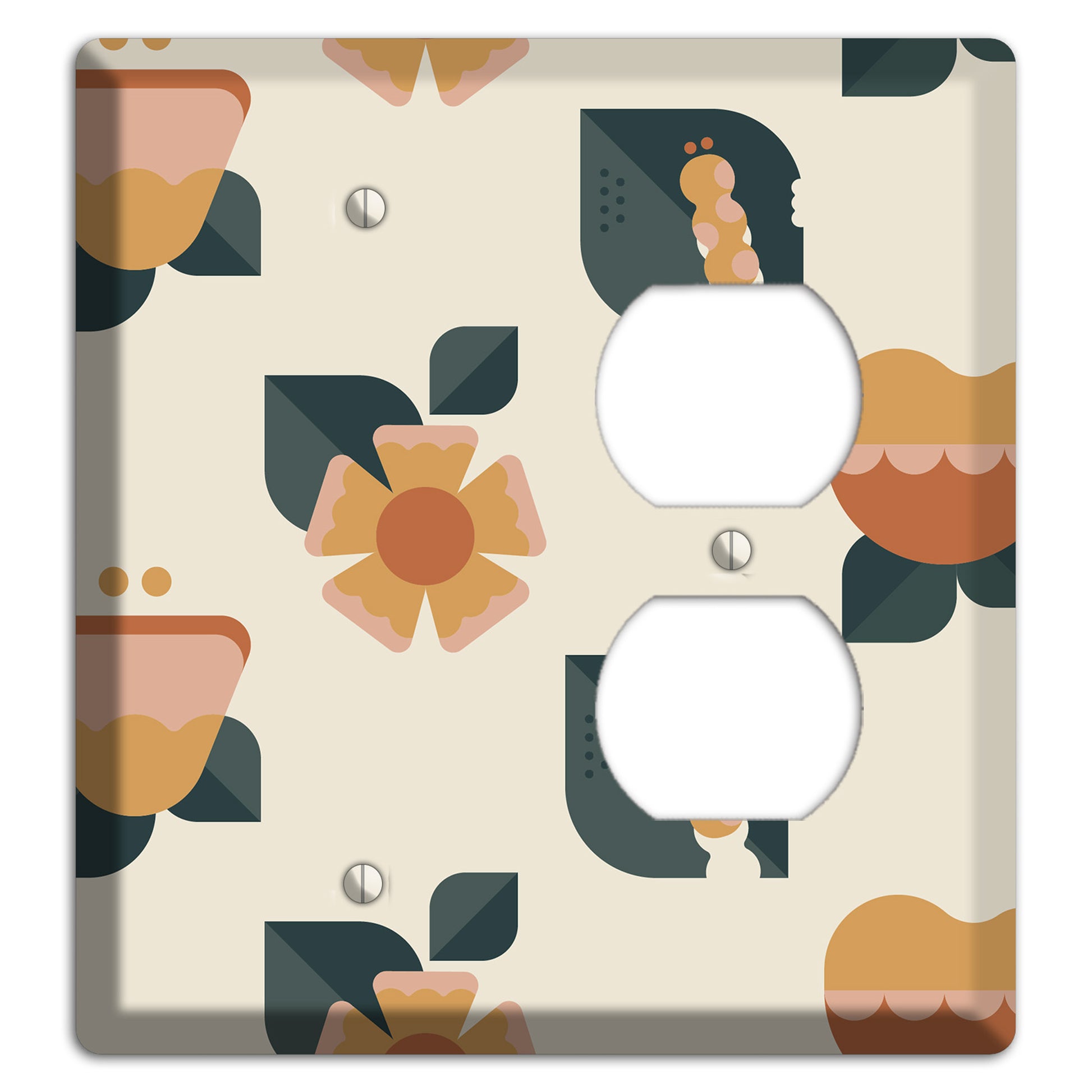 Retro Floral Caterpillar Blank / Duplex Wallplate