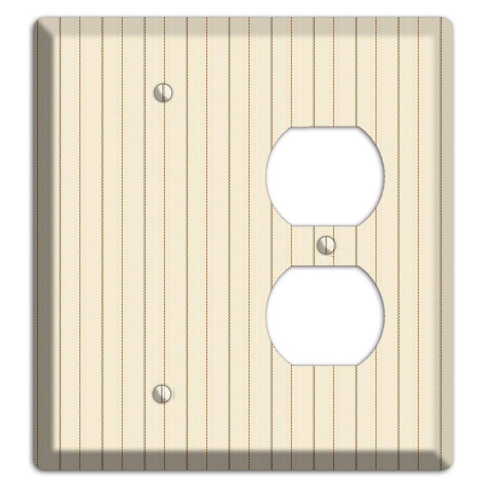 Off White Pinstripe Blank / Duplex Wallplate