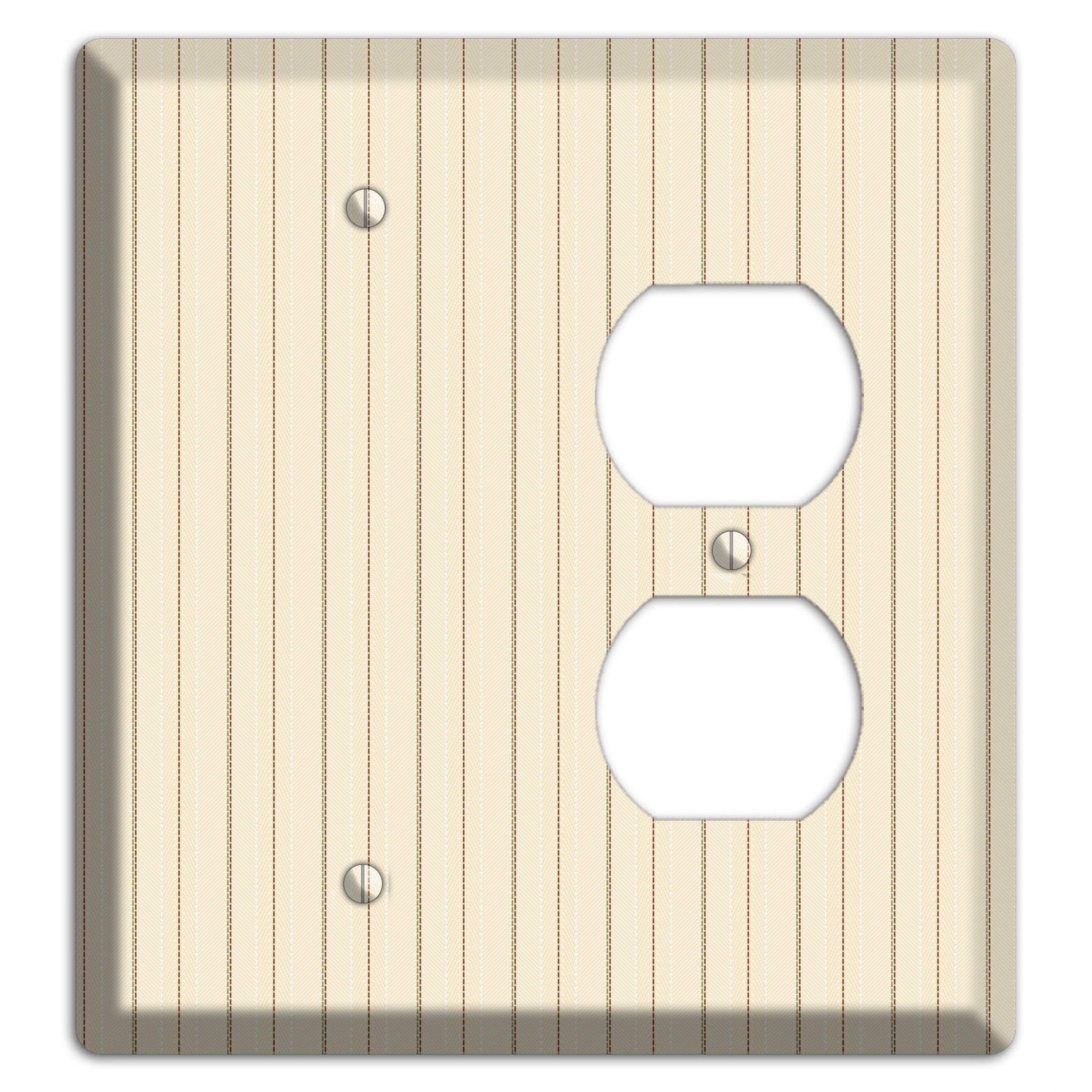 Off White Pinstripe Blank / Duplex Wallplate