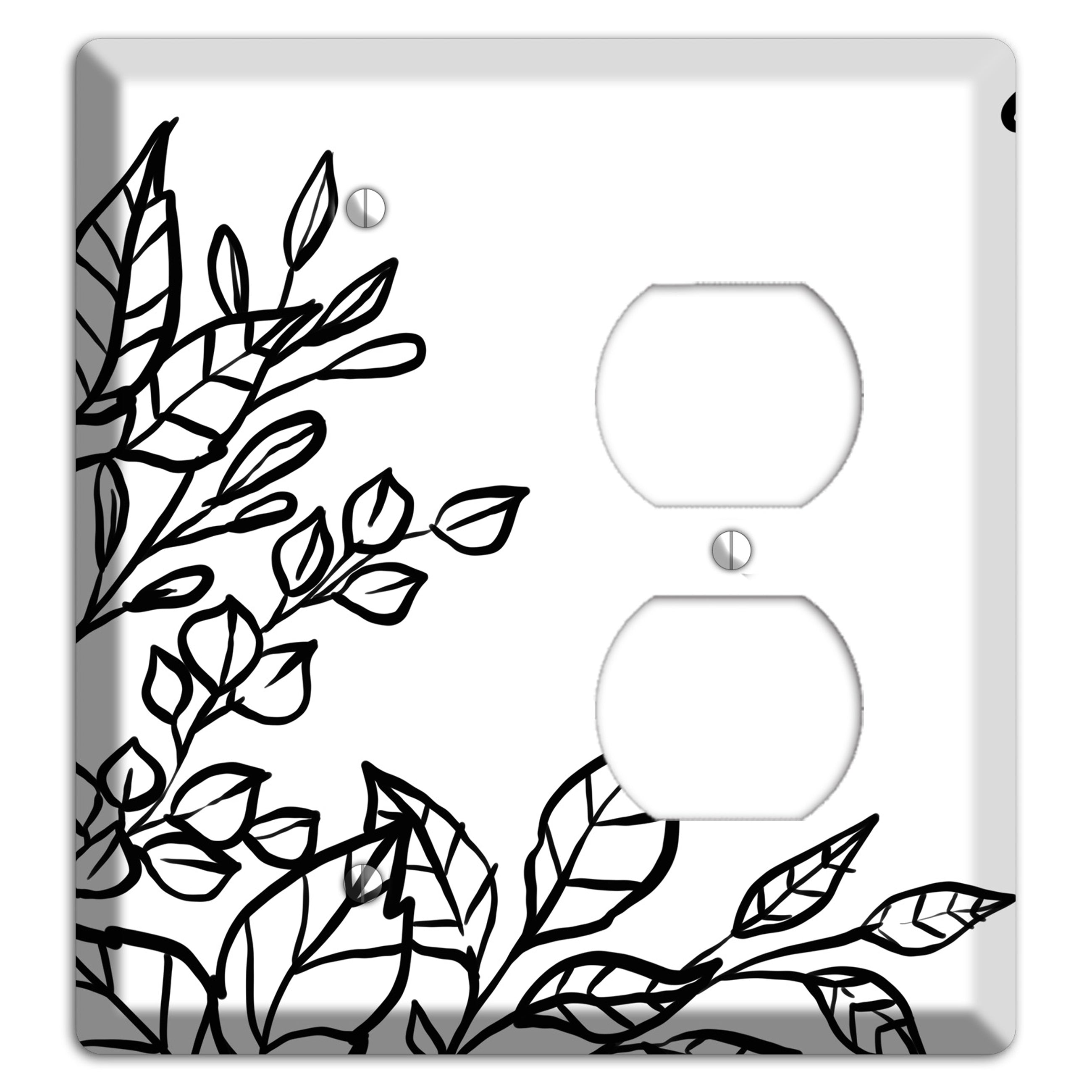 Hand-Drawn Floral 19 Blank / Duplex Wallplate