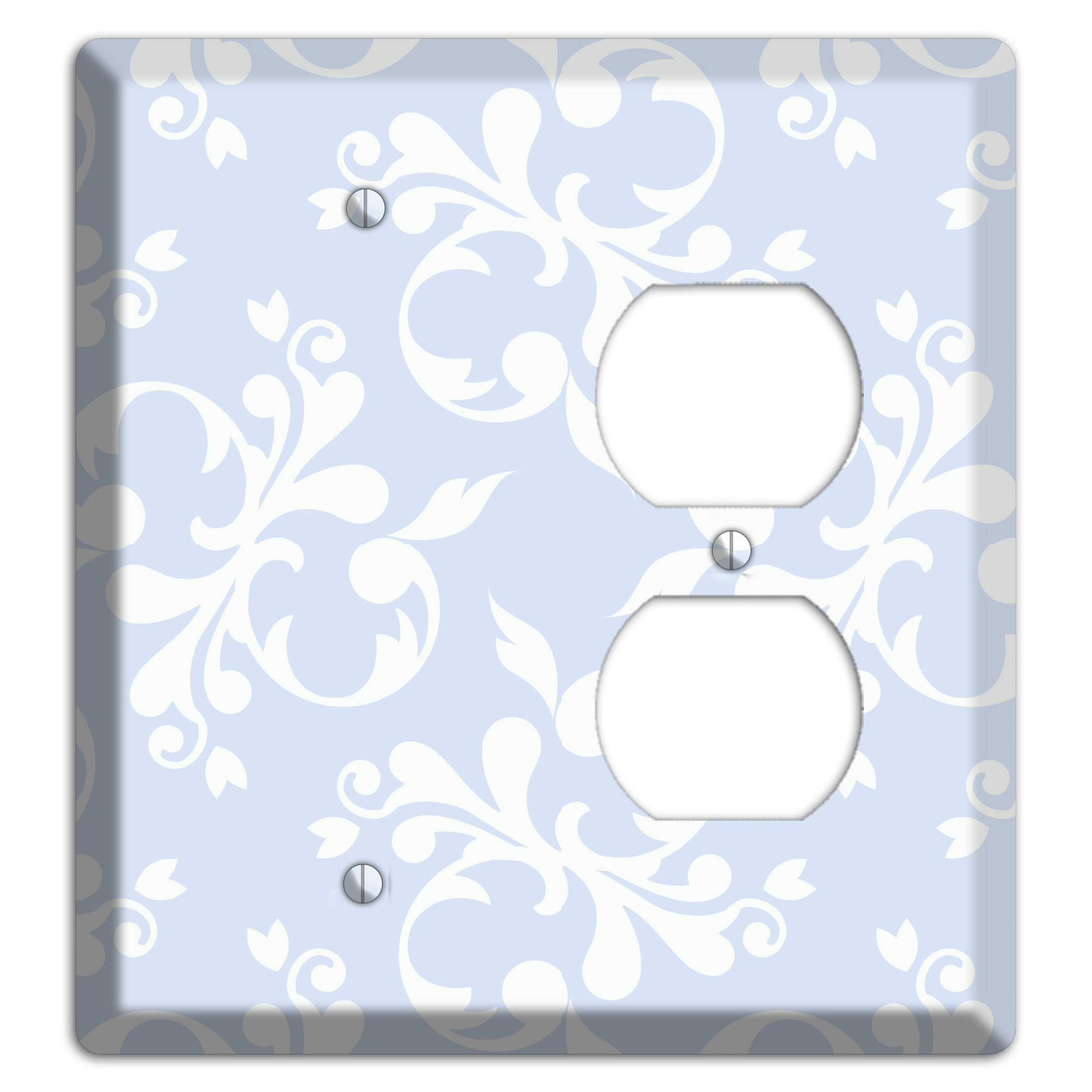 Light Blue Victorian Toile Blank / Duplex Wallplate