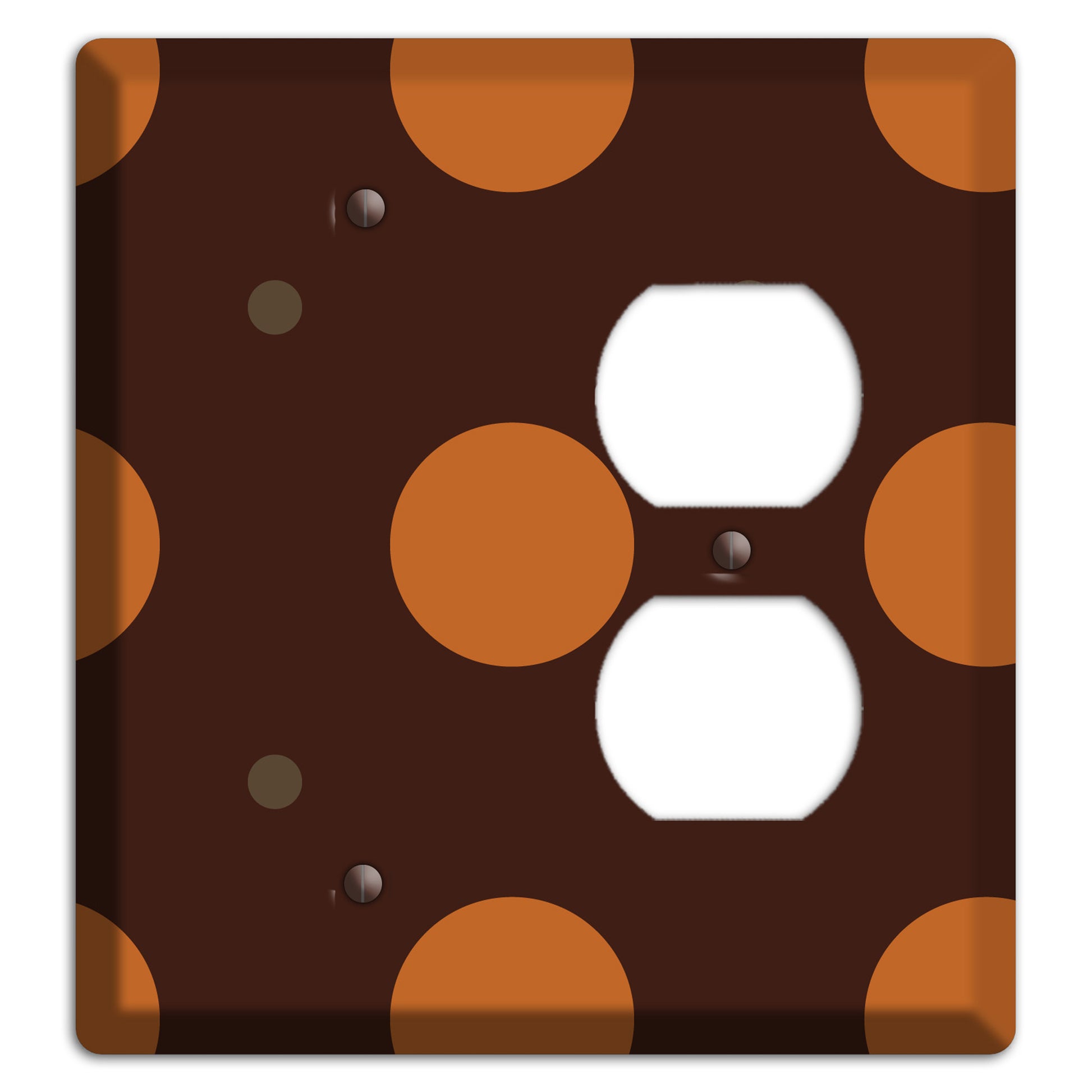Brown with Umber and Brown Multi Tiled Medium Dots Blank / Duplex Wallplate