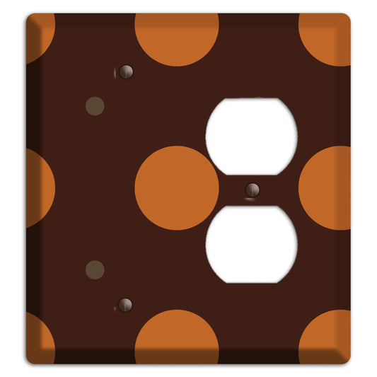 Brown with Umber and Brown Multi Tiled Medium Dots Blank / Duplex Wallplate