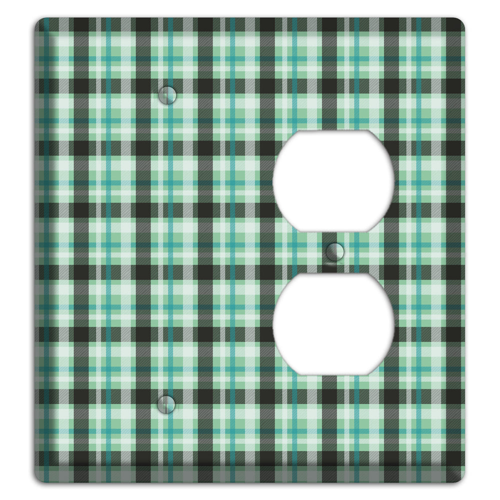 Multi Green Plaid Blank / Duplex Wallplate