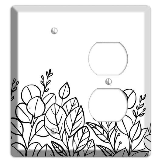 Hand-Drawn Floral 15 Blank / Duplex Wallplate