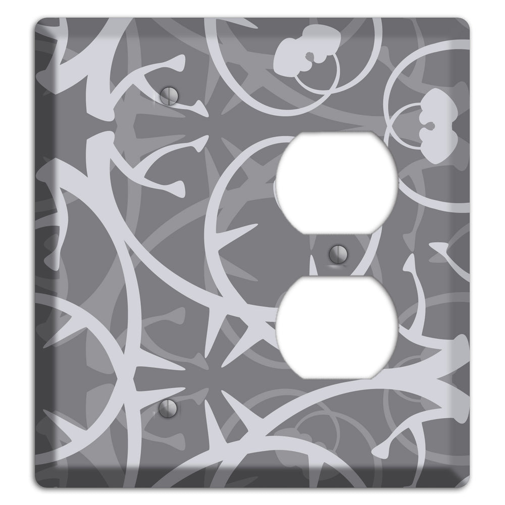 Grey Abstract Swirl Blank / Duplex Wallplate