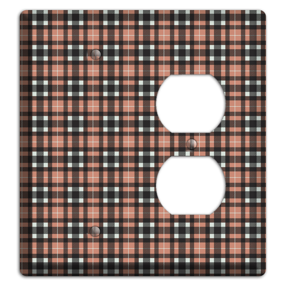 Light Brown Plaid Blank / Duplex Wallplate
