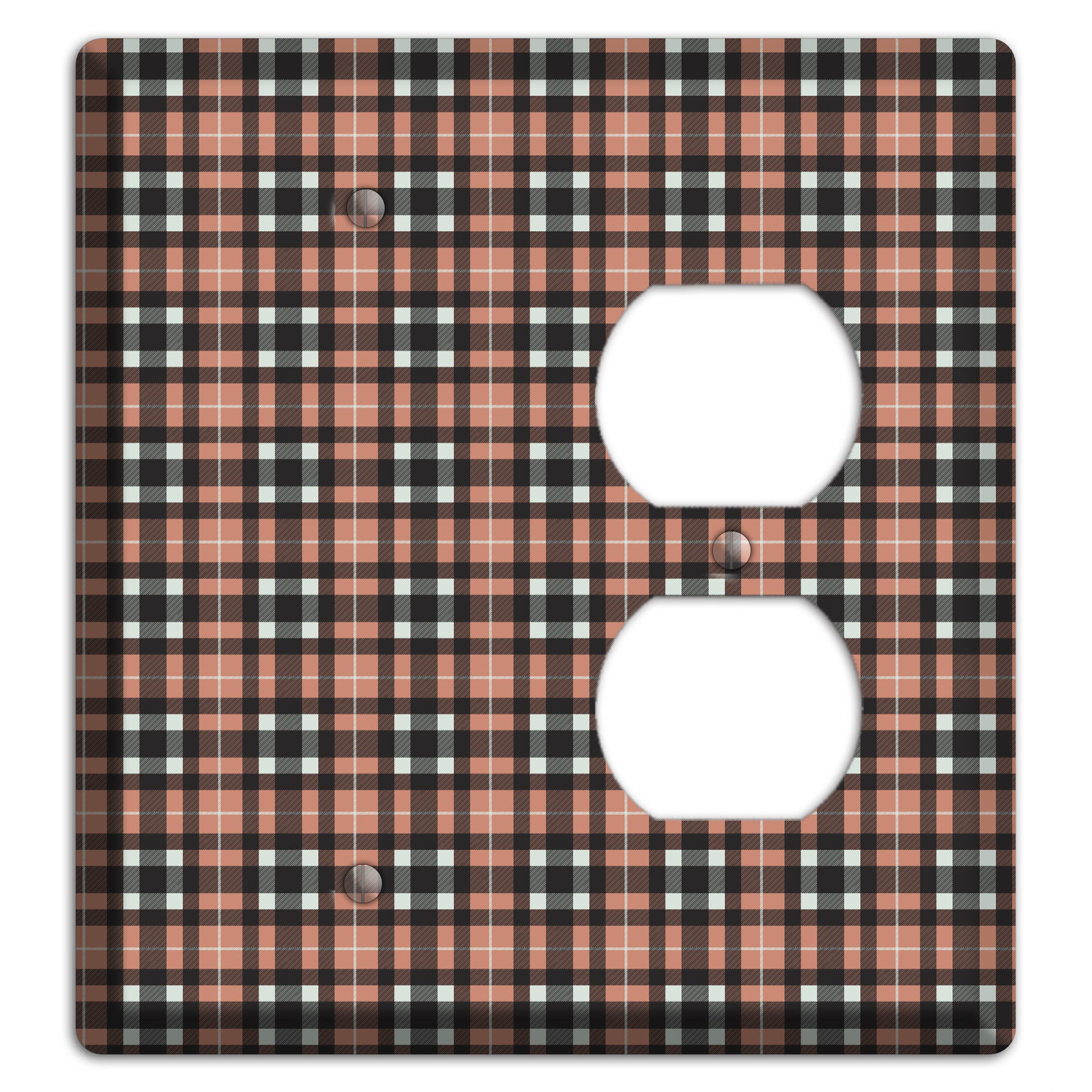 Light Brown Plaid Blank / Duplex Wallplate