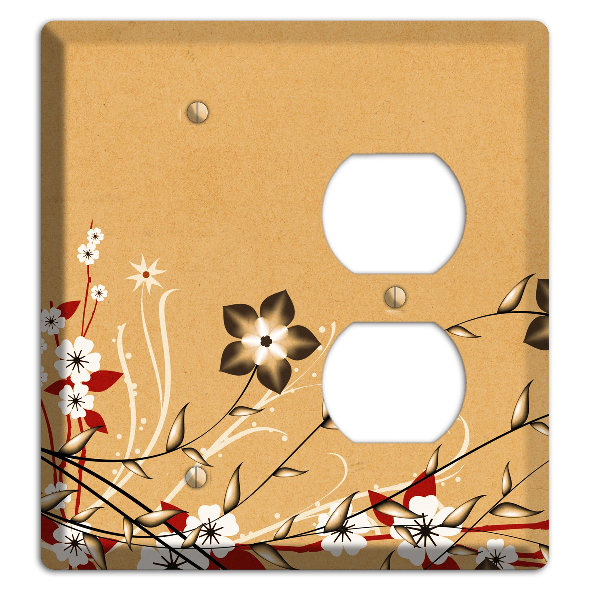 Delicate Red Flowers 2 Blank / Duplex Wallplate