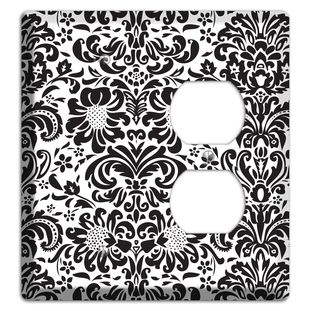 White with Black Toile Blank / Duplex Wallplate