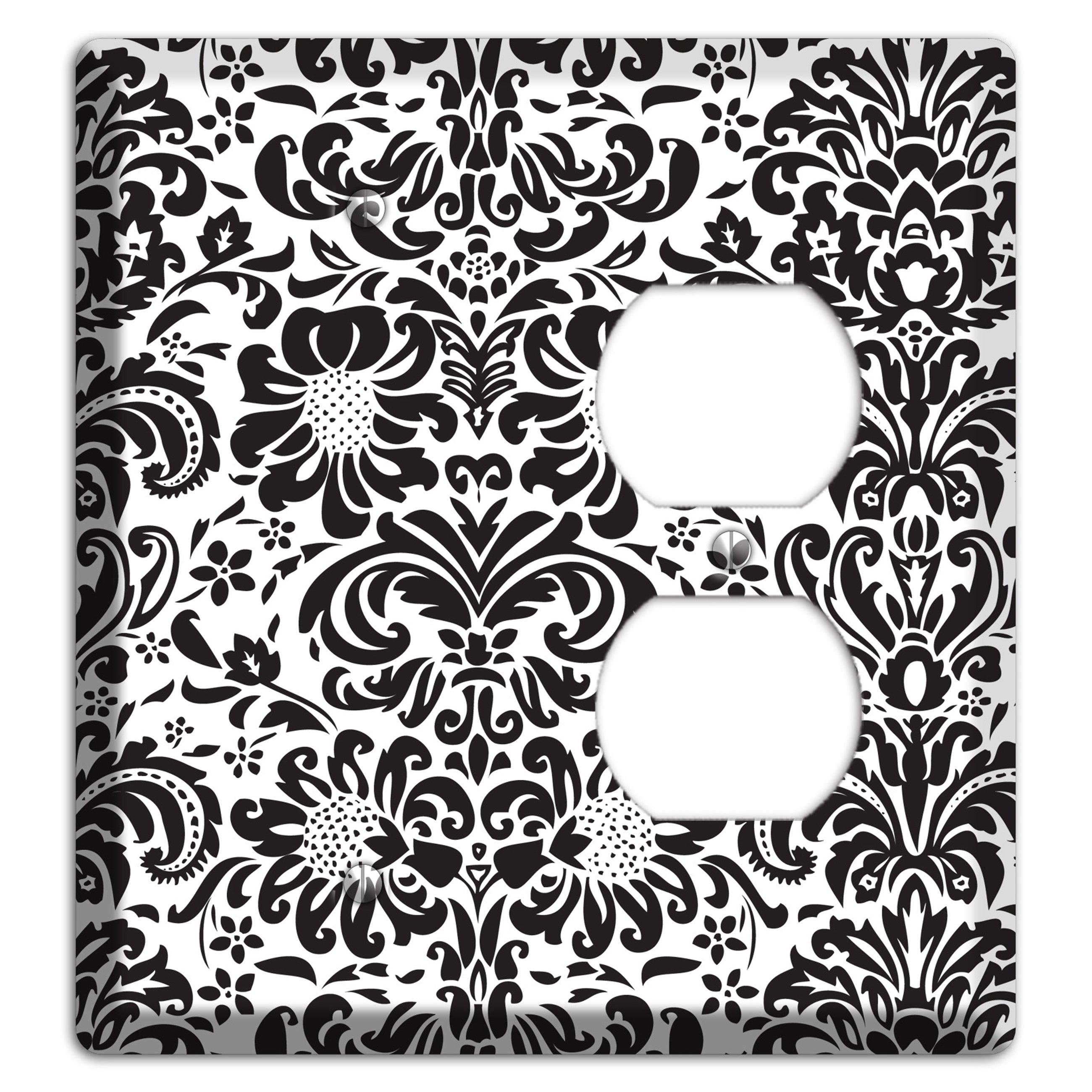 White with Black Toile Blank / Duplex Wallplate