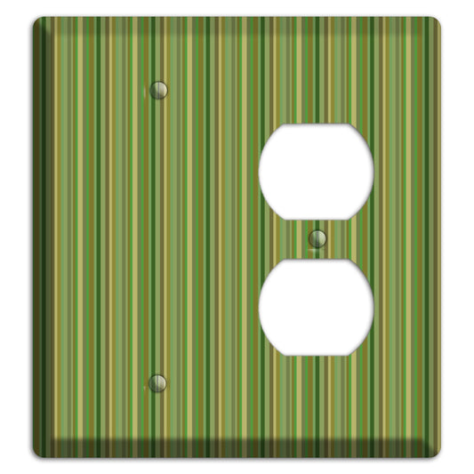 Multi Green Vertical Stripes Blank / Duplex Wallplate