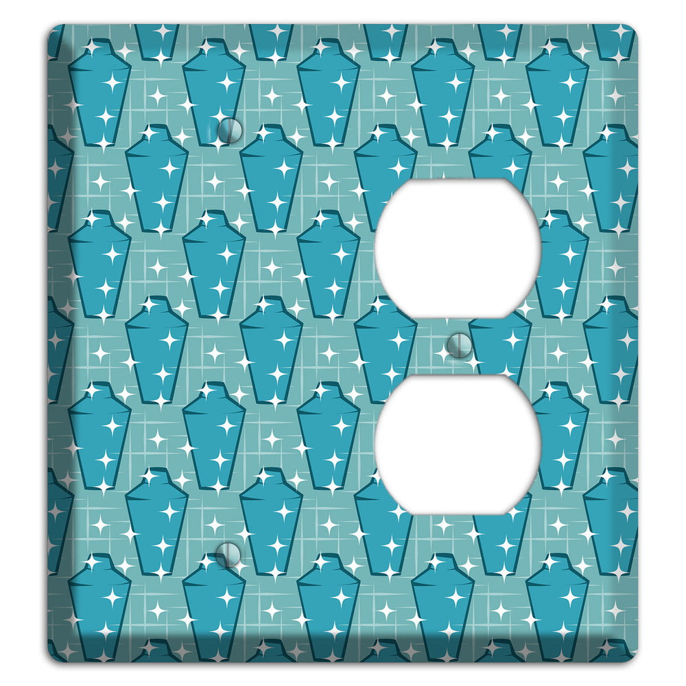 Retro Cocktail Shakers Blank / Duplex Wallplate