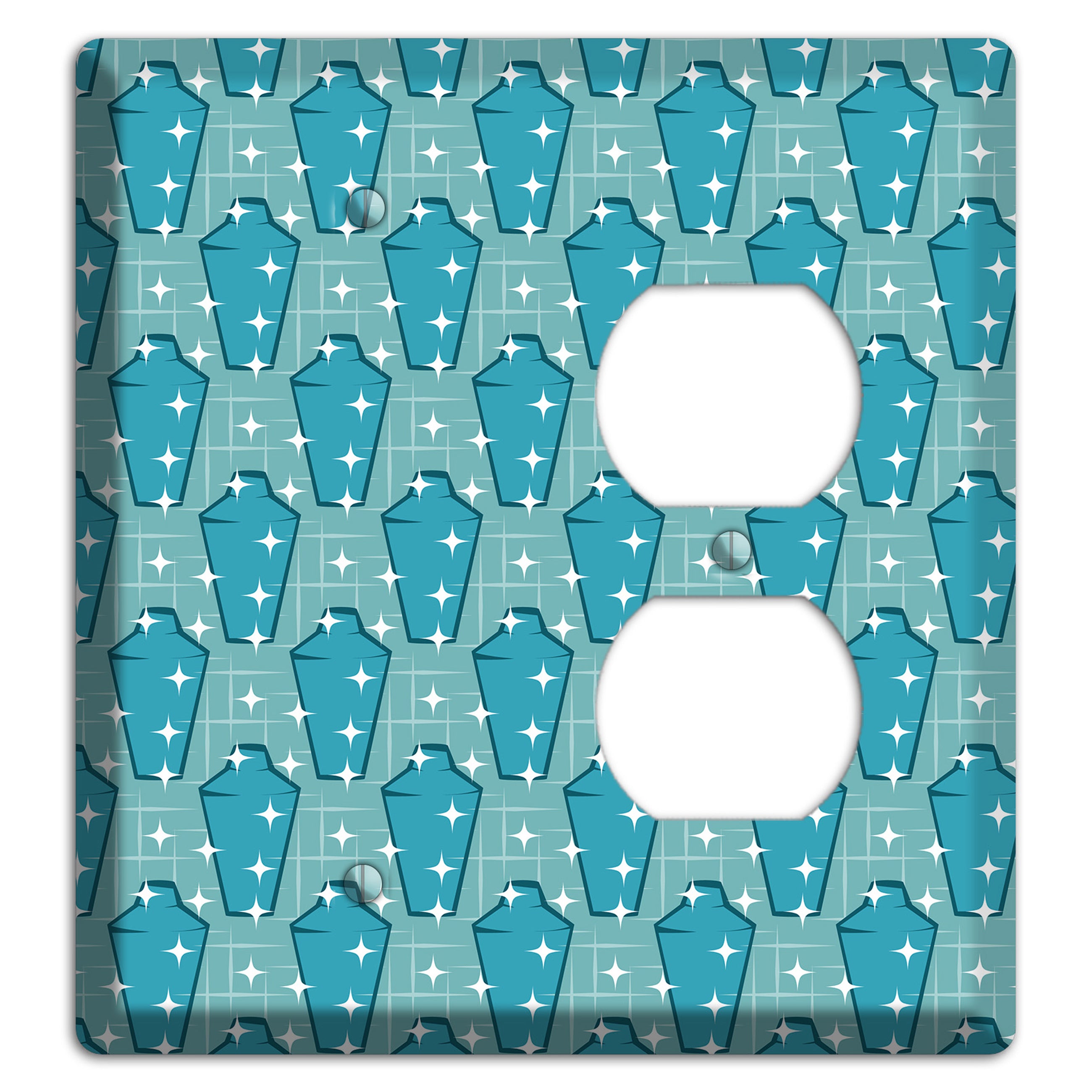 Retro Cocktail Shakers Blank / Duplex Wallplate