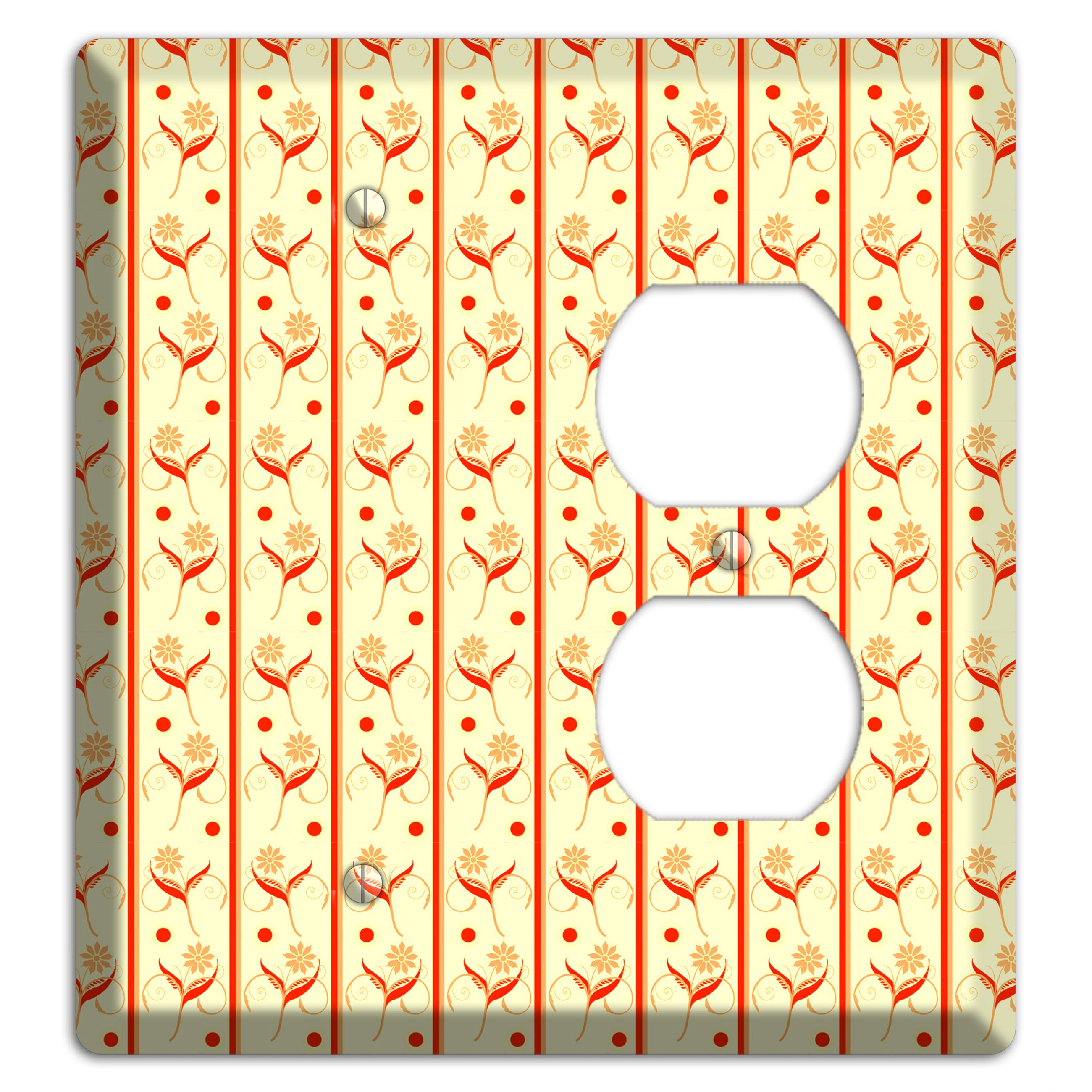 Yellow Floral Pattern Blank / Duplex Wallplate