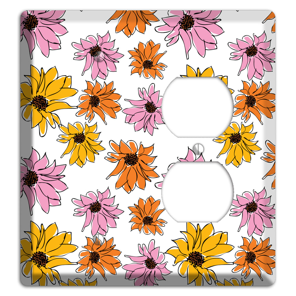 Pink Orange Yellow Flowers Blank / Duplex Wallplate
