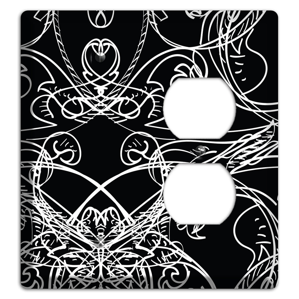 Black Deco Sketch Blank / Duplex Wallplate