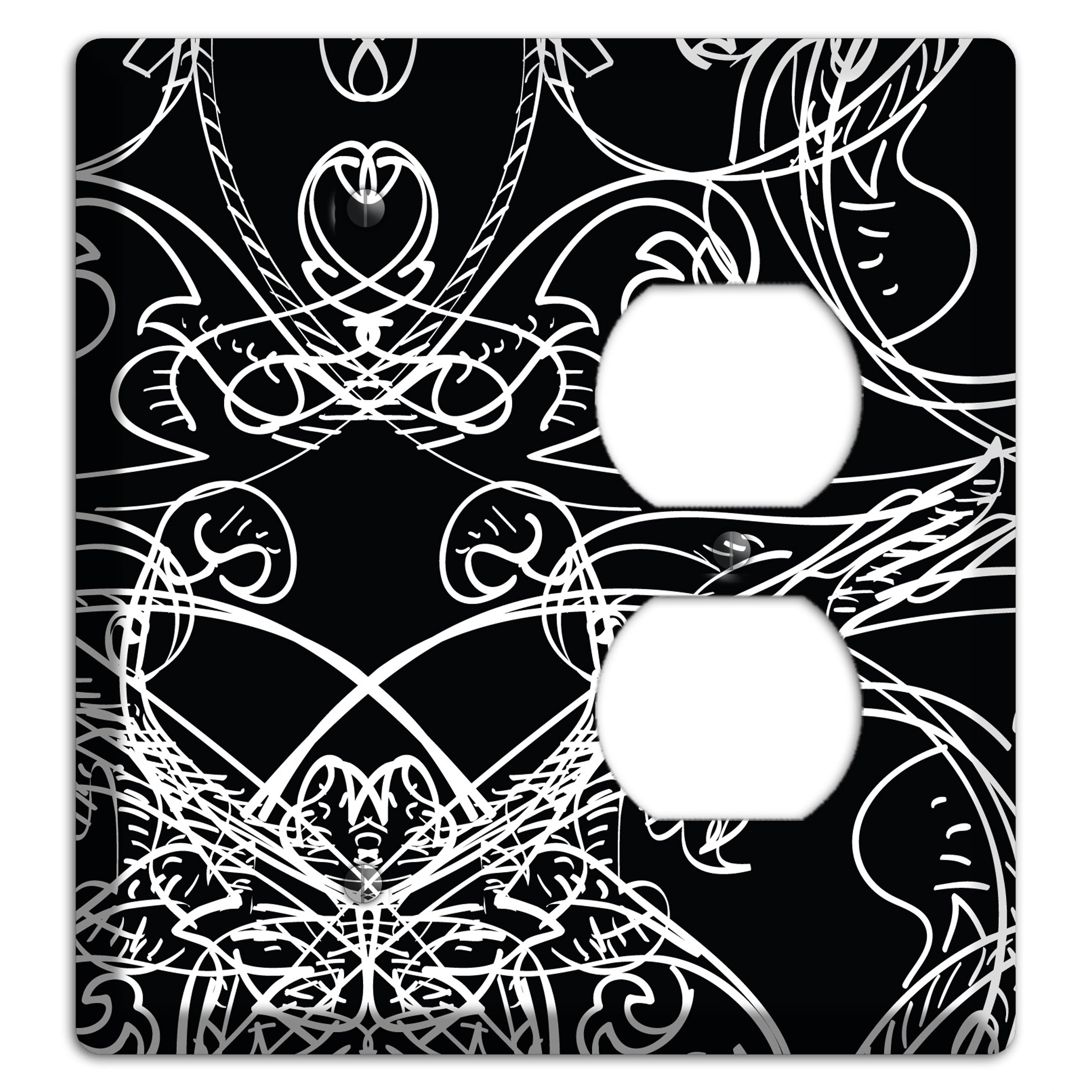 Black Deco Sketch Blank / Duplex Wallplate