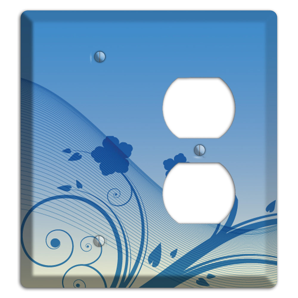 Blue Swirls Blank / Duplex Wallplate