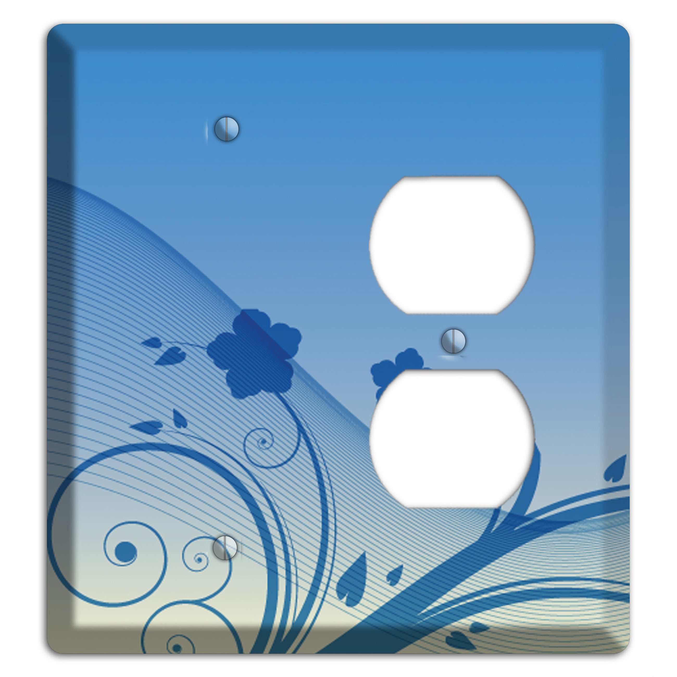 Blue Swirls Blank / Duplex Wallplate