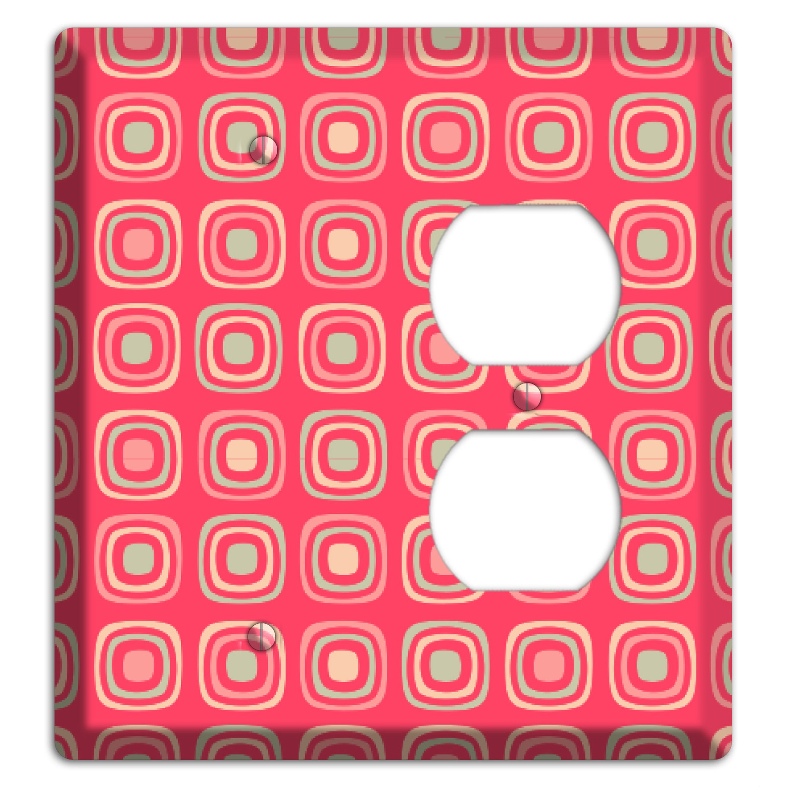 Multo Pink Retro Squares Blank / Duplex Wallplate