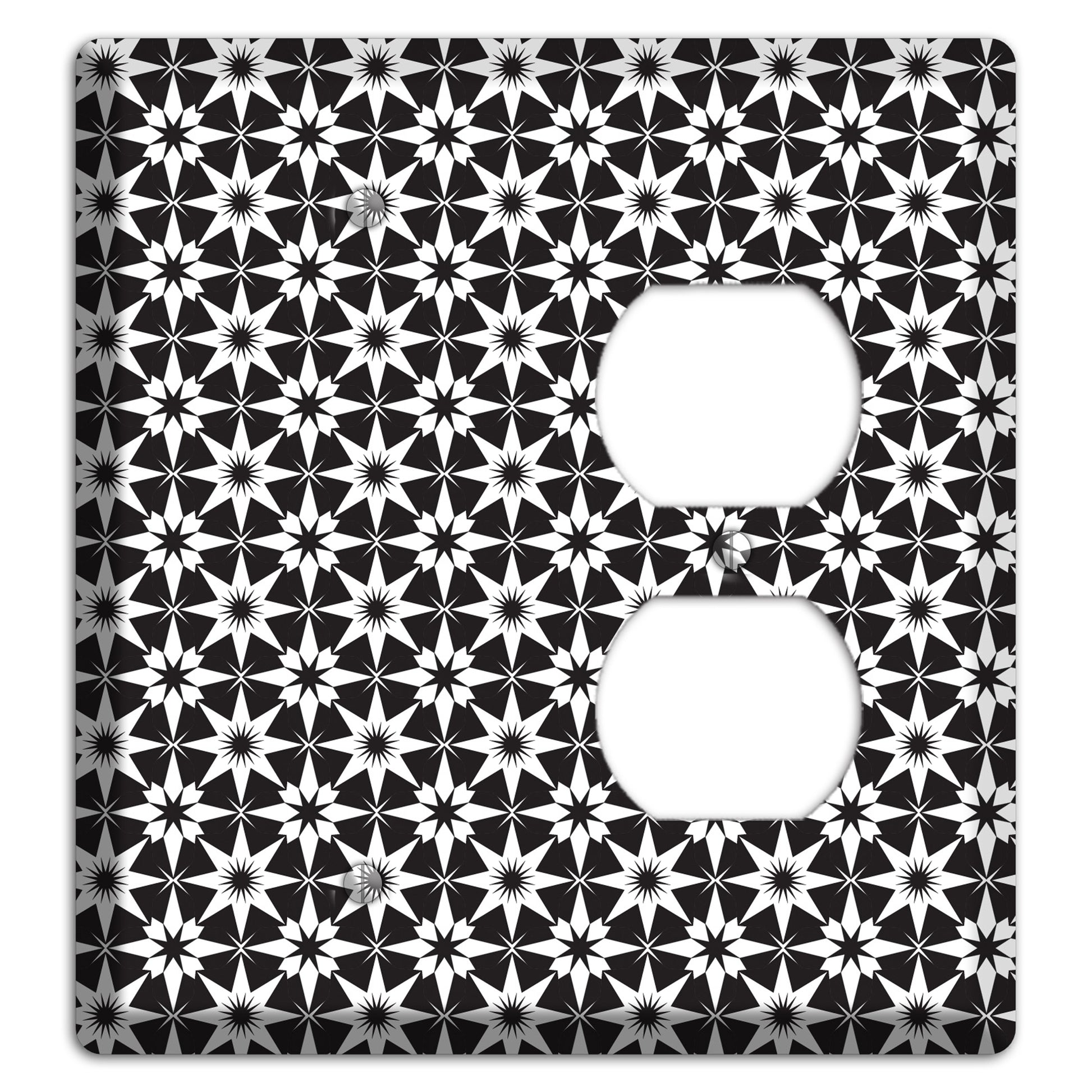 Black with White Foulard Blank / Duplex Wallplate