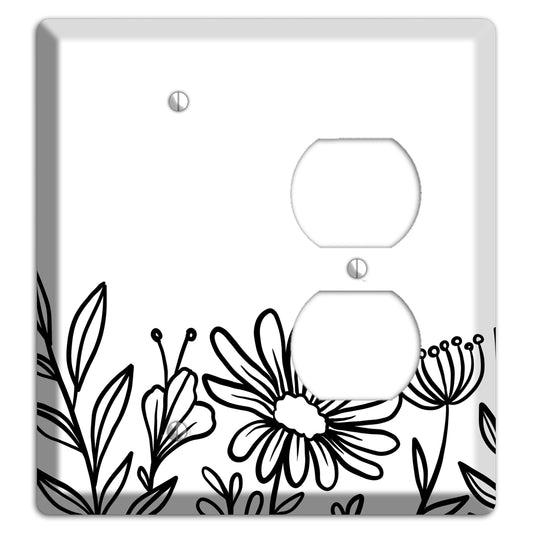 Hand-Drawn Floral 10 Blank / Duplex Wallplate