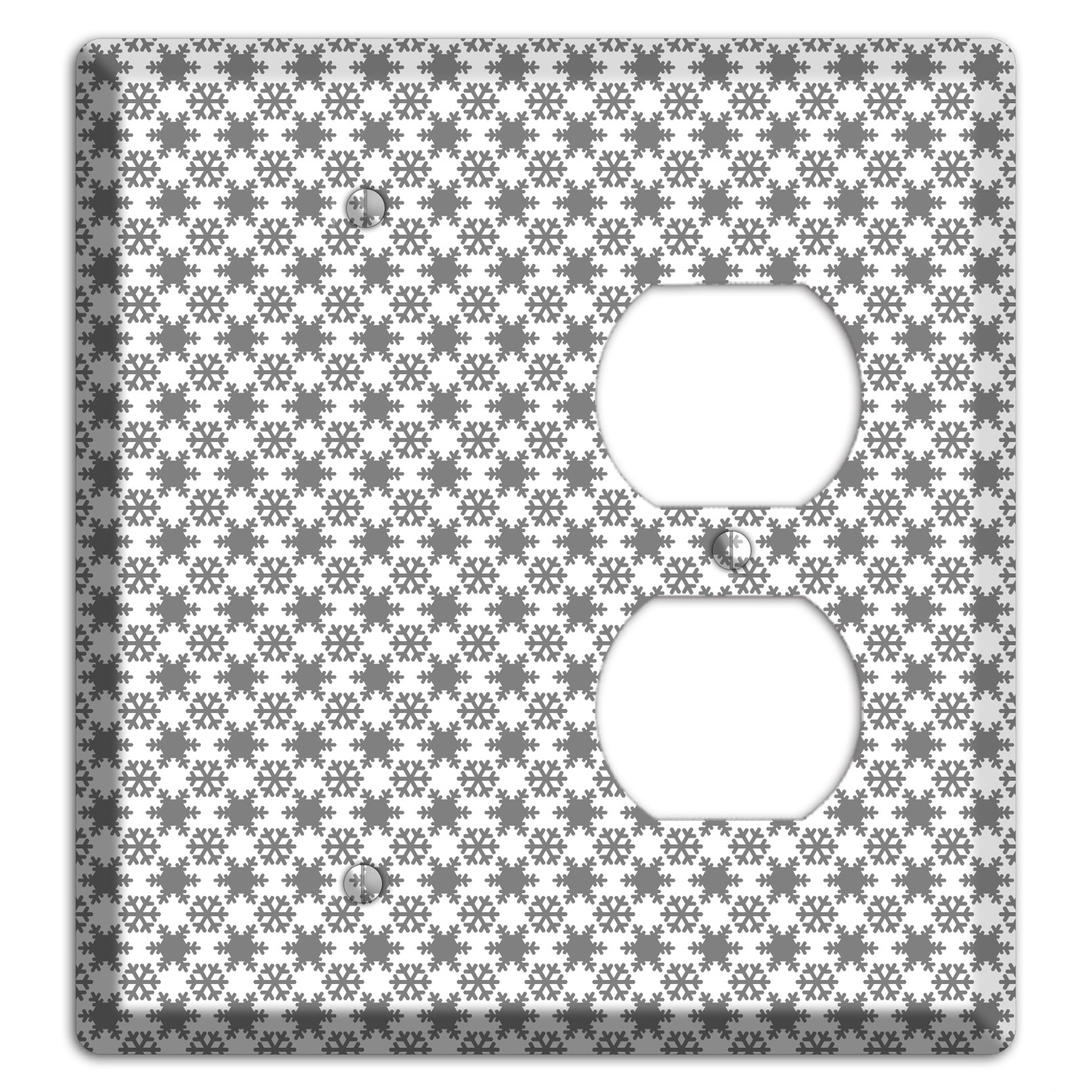 Grey Snowflakes Blank / Duplex Wallplate