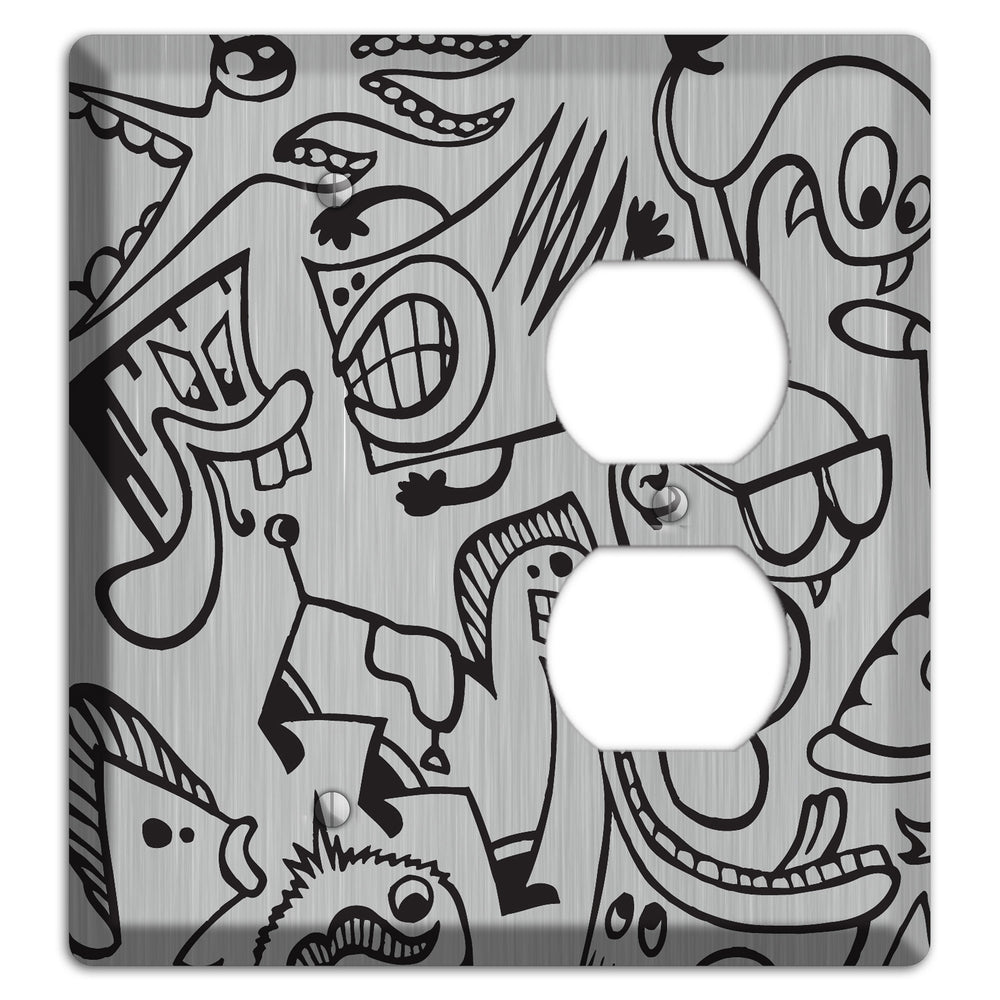 Whimsical Faces 1 Stainless Steel Blank / Duplex Wallplate