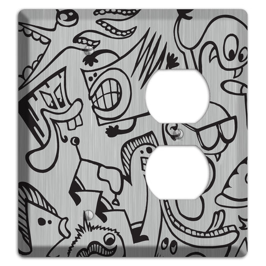 Whimsical Faces 1  Stainless Blank / Duplex Wallplate