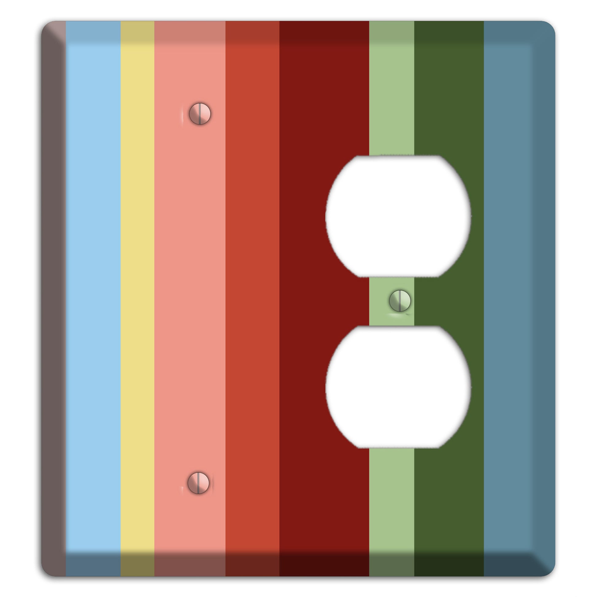 Multi Pastel Vertical Stripe Blank / Duplex Wallplate