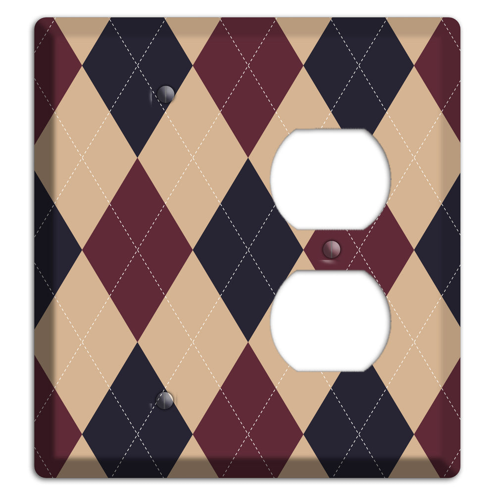Brown and Tan Argyle Blank / Duplex Wallplate
