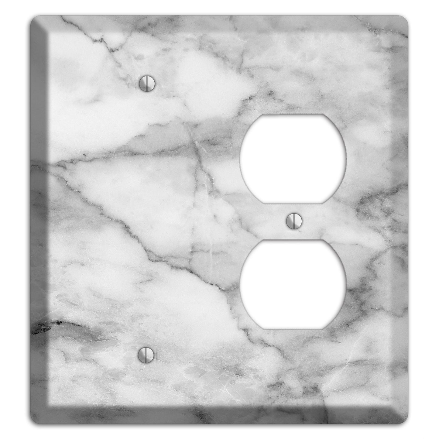 Gray and White Marble Blank / Duplex Wallplate