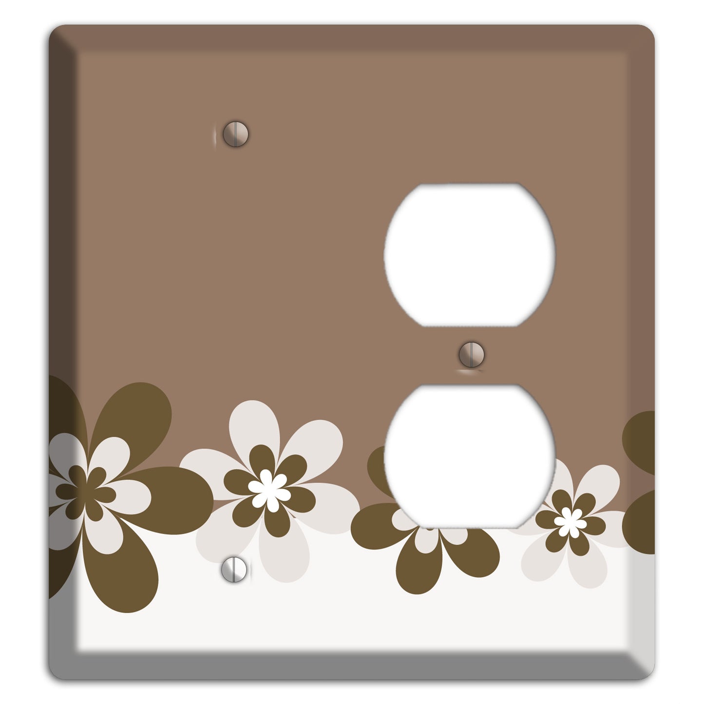 Brown Hippie Flowers Blank / Duplex Wallplate