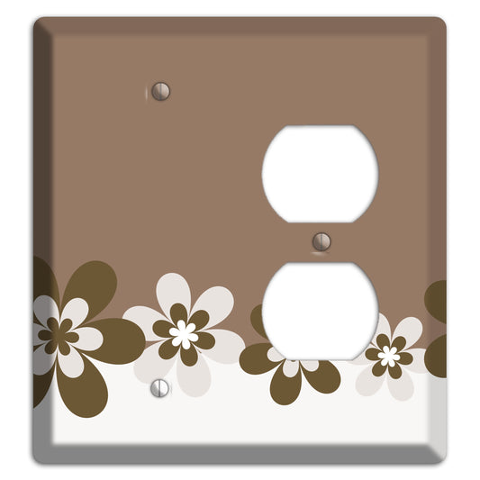 Brown Hippie Flowers Blank / Duplex Wallplate