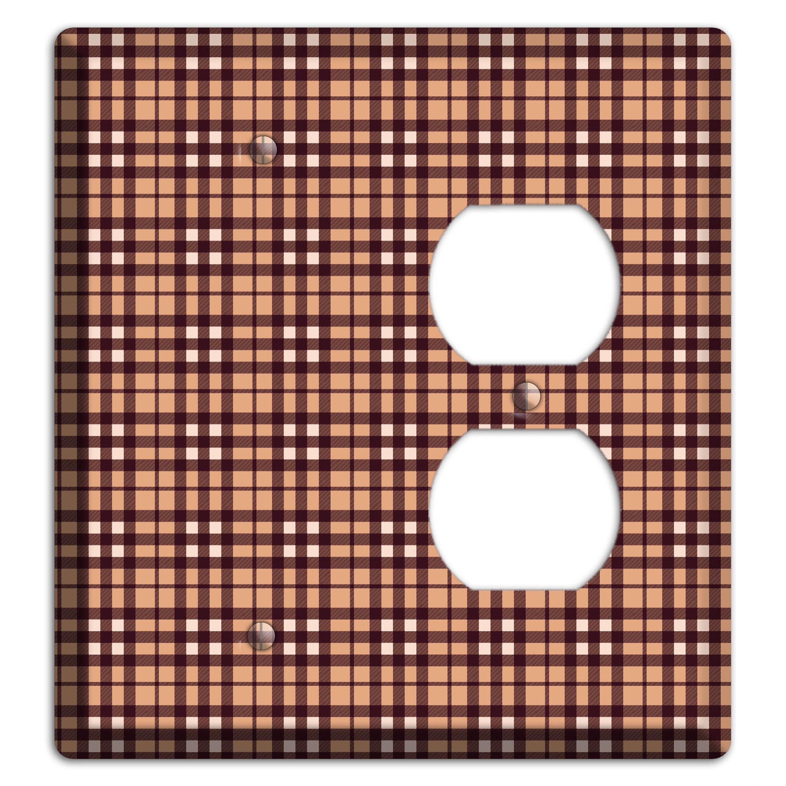 Multi Brown Plaid Blank / Duplex Wallplate