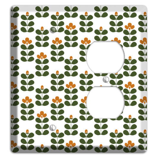 Umber Deco Floral Half Drop Blank / Duplex Wallplate