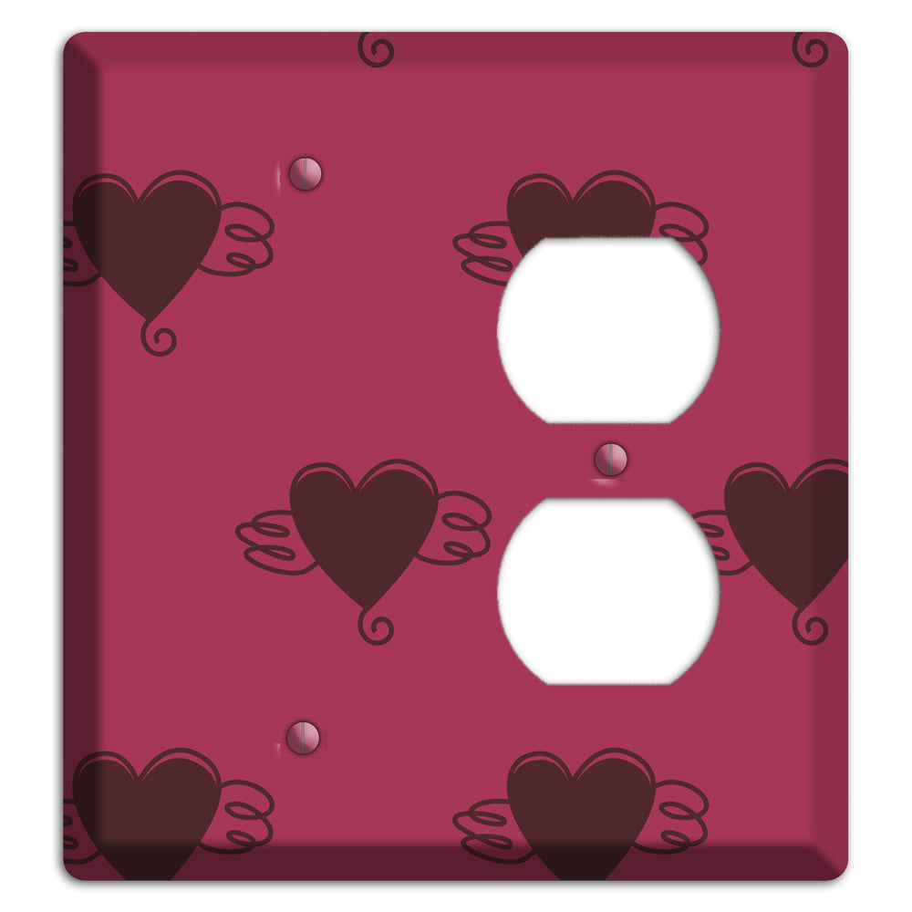 Fuschia Winged Hearts 2 Blank / Duplex Wallplate