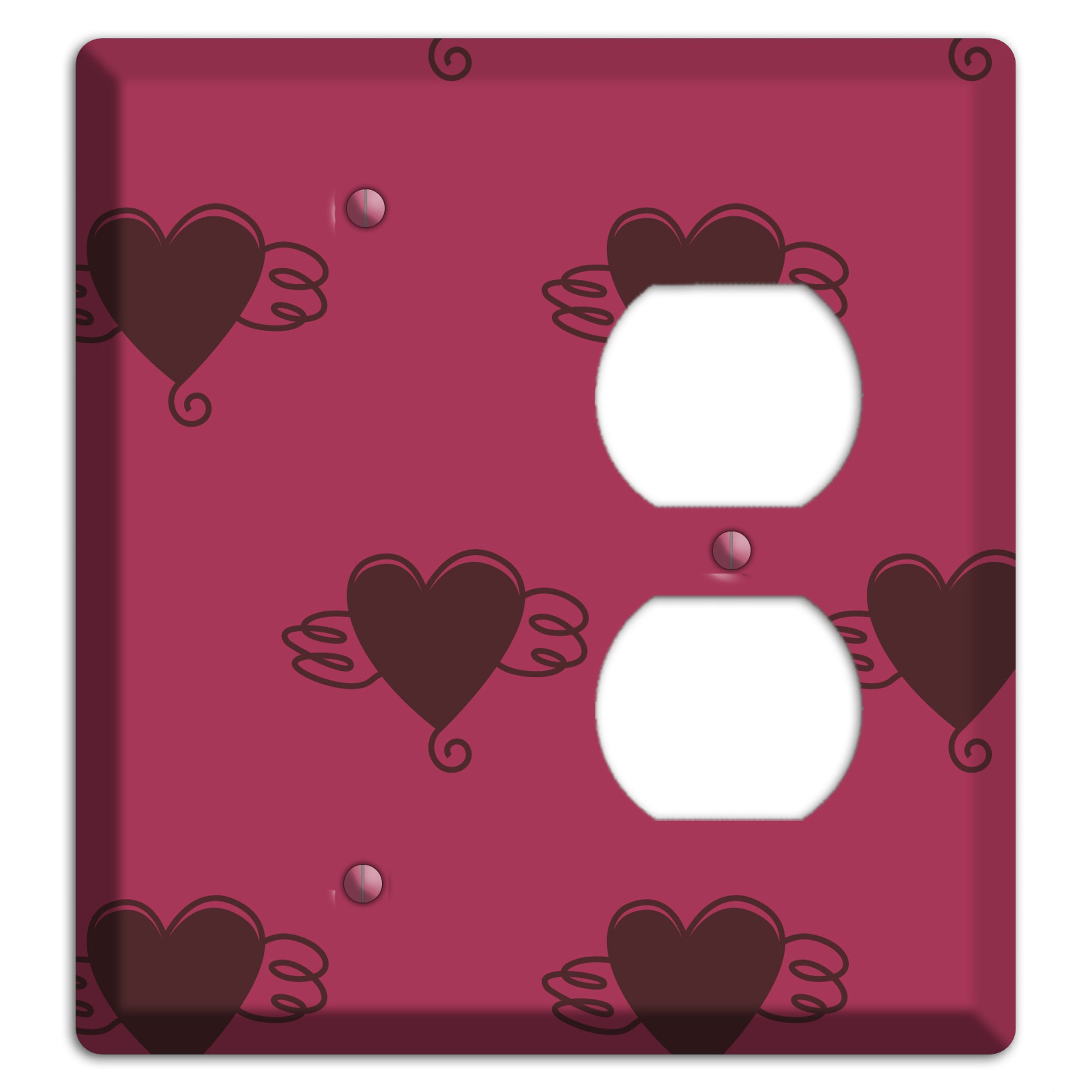 Fuschia Winged Hearts 2 Blank / Duplex Wallplate