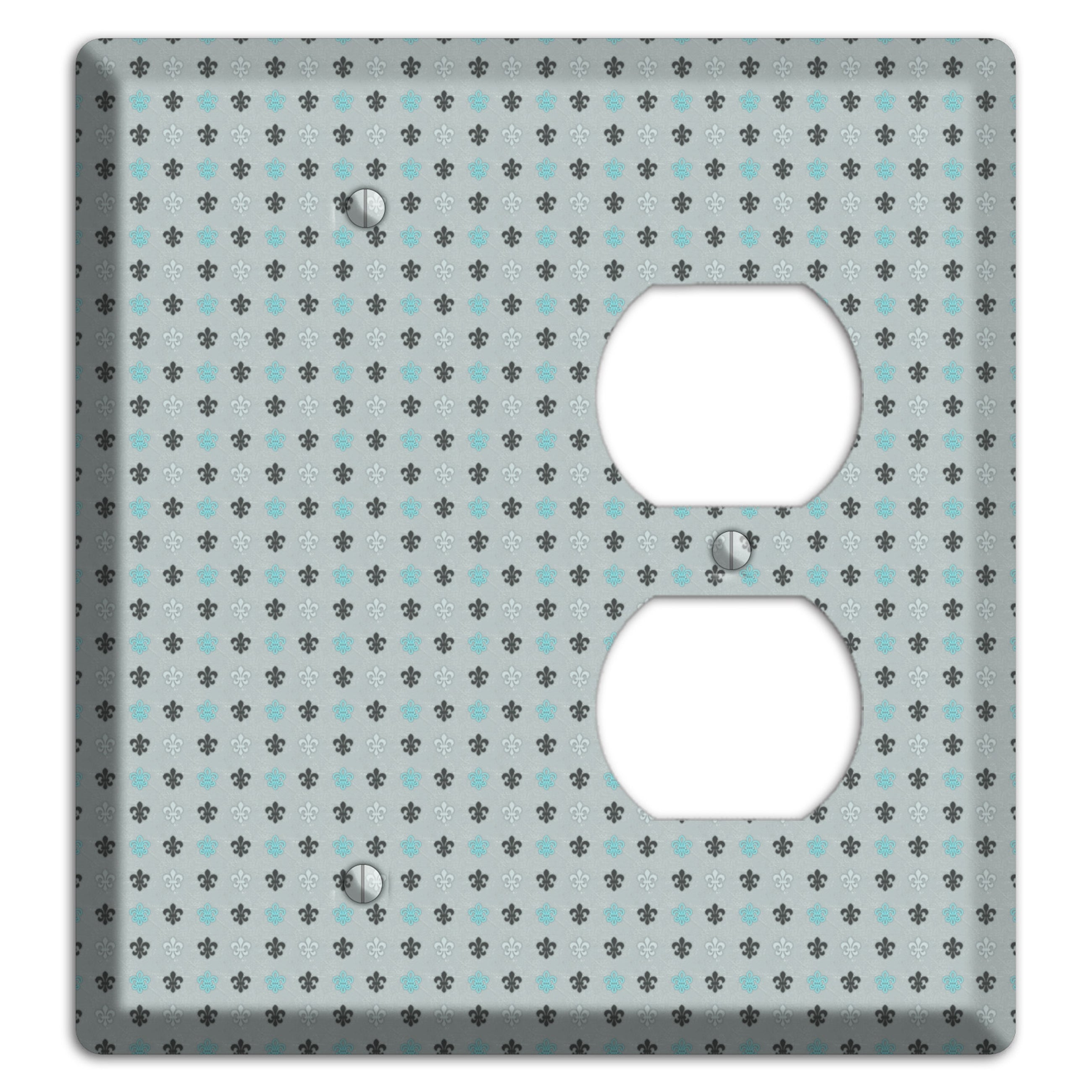 Dusty Blue with Fleur de Lis Blank / Duplex Wallplate