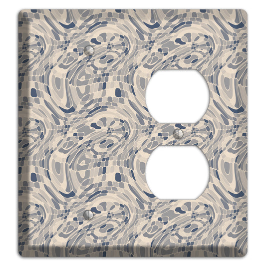 Blue and Beige Abstract 2 Blank / Duplex Wallplate