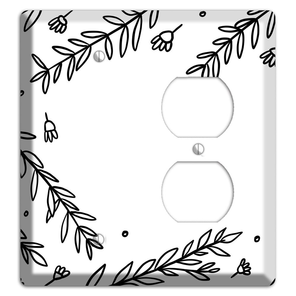 Hand-Drawn Floral 37 Blank / Duplex Wallplate